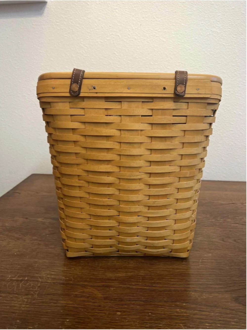 Longaberger 2002 Signed Basket Woodcraft Lid & Liner Maker Initials Signed